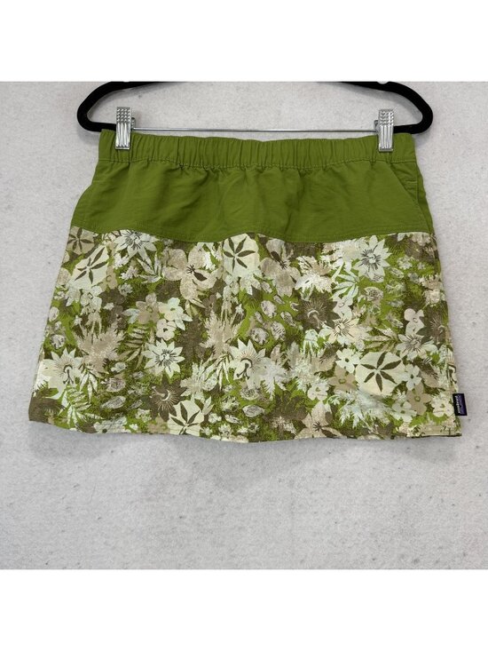 Patagonia Dresses & Skirts - Patagonia Skirt Womens Small Green Short Floral A Line Elastic Waist Casual